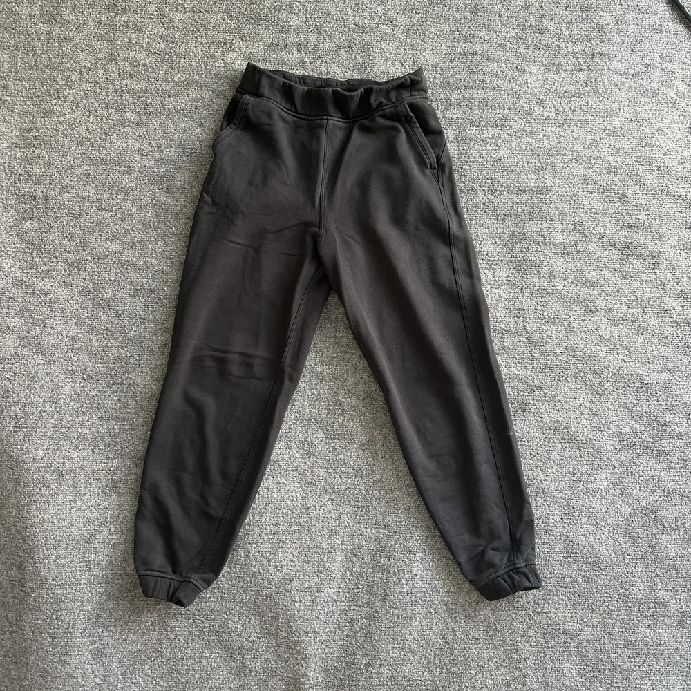 Lululemon Sweatpants Size 4 Black‎ Fleece Jogger Pants Pockets Athletic Gym